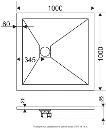 Grossman Душевой поддон Strong 100x100 GR-S1100100Q белый – фотография-7